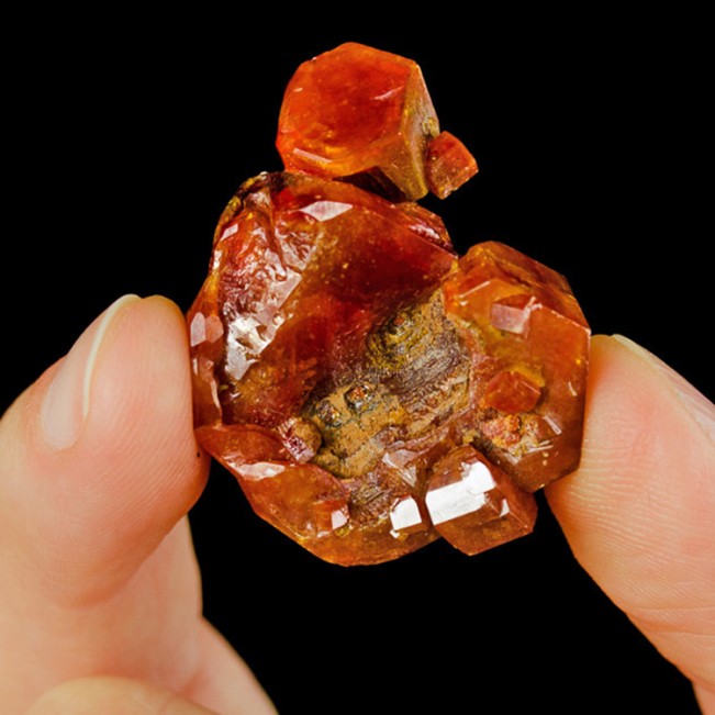 1.3" Vivid Shiny Red VANADANITE Sharp Hoppered Crystals to .7" Morocco for sale