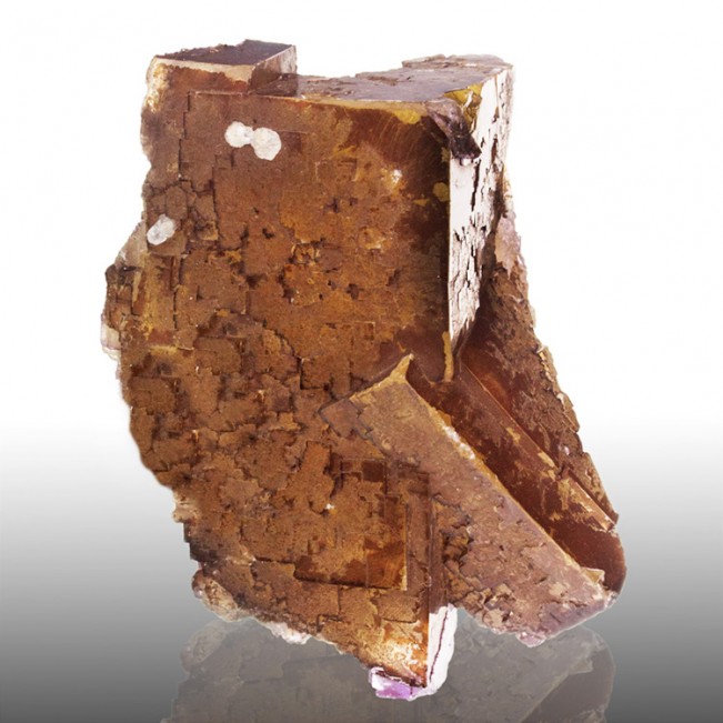 3.7" Yellow w/Purple Phantoms Cubic  FLUORITE...