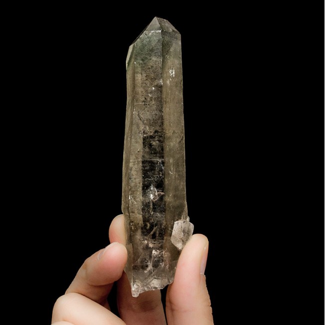 4.6" Gem Clear Pale Gray SMOKY QUARTZ Sharp Terminated Crystal Brazil for sale