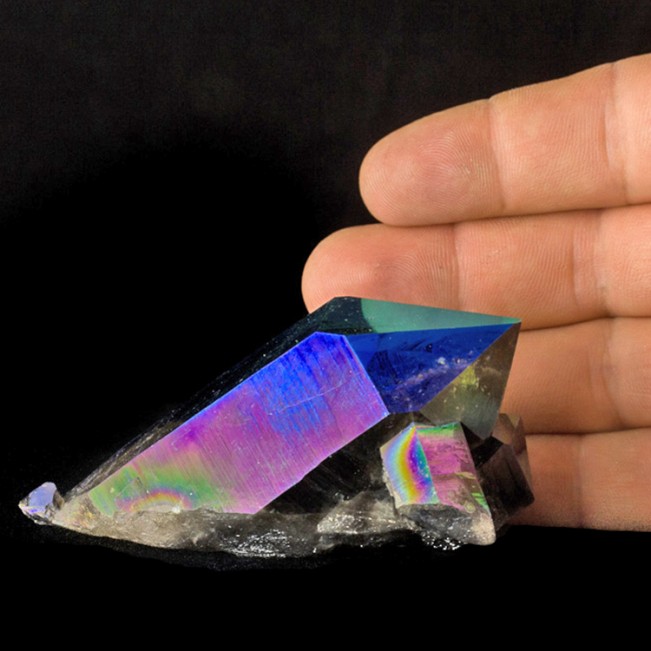 3.7" MultiColor Iridescent ROYAL AURA QUARTZ Crystals Pristine Arkansas for sale