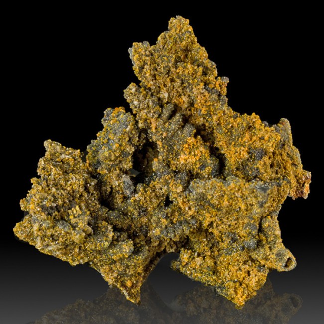 1.8" Dark Green WILLEMITE Pseudos after DESCLOIZITE w/Orange Mimetite Iran for sale  