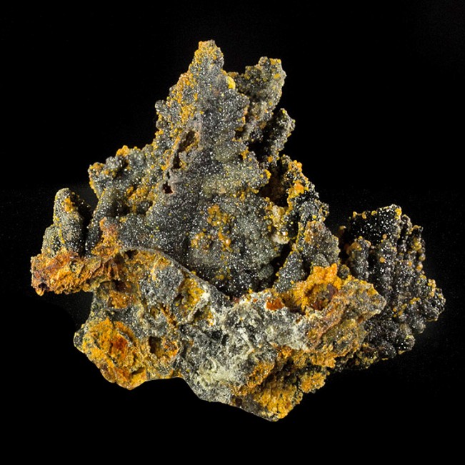 1.8" Dark Green WILLEMITE Pseudos after DESCLOIZITE w/Orange Mimetite Iran for sale  