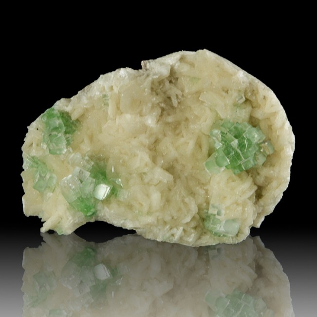 4.8" Disco Ball APOPHYLLITE Gem Green Crystals on White Stilbite India for sale