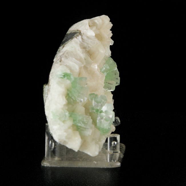 4.8" Disco Ball APOPHYLLITE Gem Green Crystals on White Stilbite India for sale