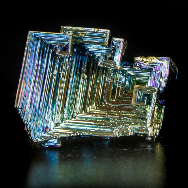 3.1" Sharp Hoppered BISMUTH Blue Silver Gold Metallic Crystals England for sale