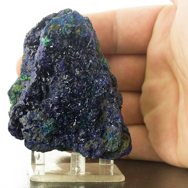 3.2" ShinySparkly Blue AZURITE Crystals in Vugs w/Green Malachite China for sale