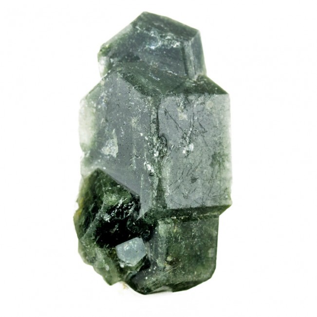 1.5" Sharp Dark Green FLUORAPATITE 3 Crystal Cluster Sapo Mine Brazil for sale