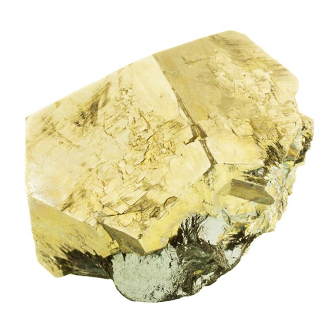 1.7" Sharp Brassy Gold PYRITE CRYSTAL on Black Hematite Isla Elba Italy for sale