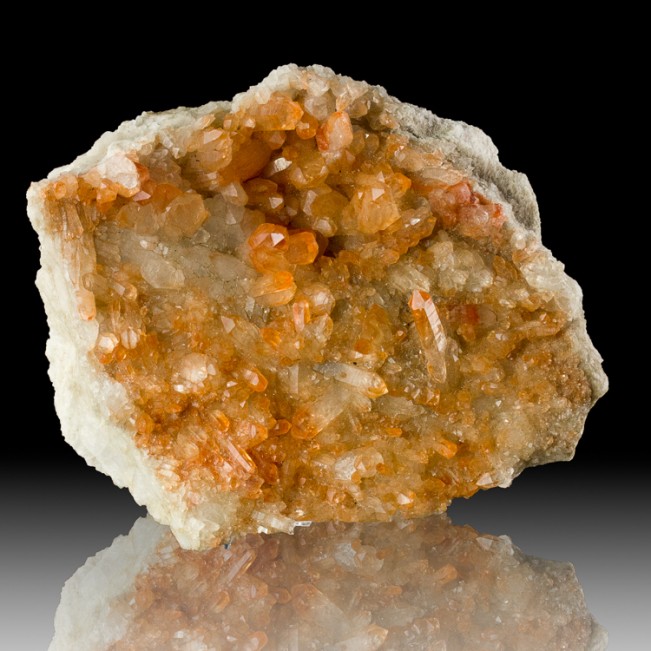 6.2" Gem TANGERINE QUARTZ Terminated Crystals Intense OrangeColor Brazil for sale