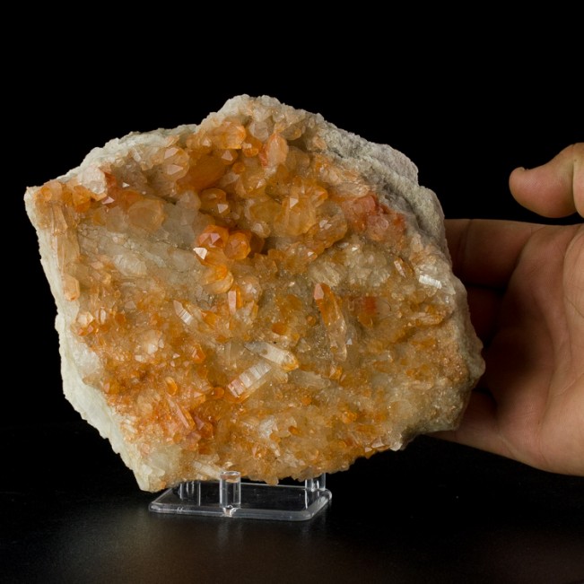 6.2" Gem TANGERINE QUARTZ Terminated Crystals Intense OrangeColor Brazil for sale