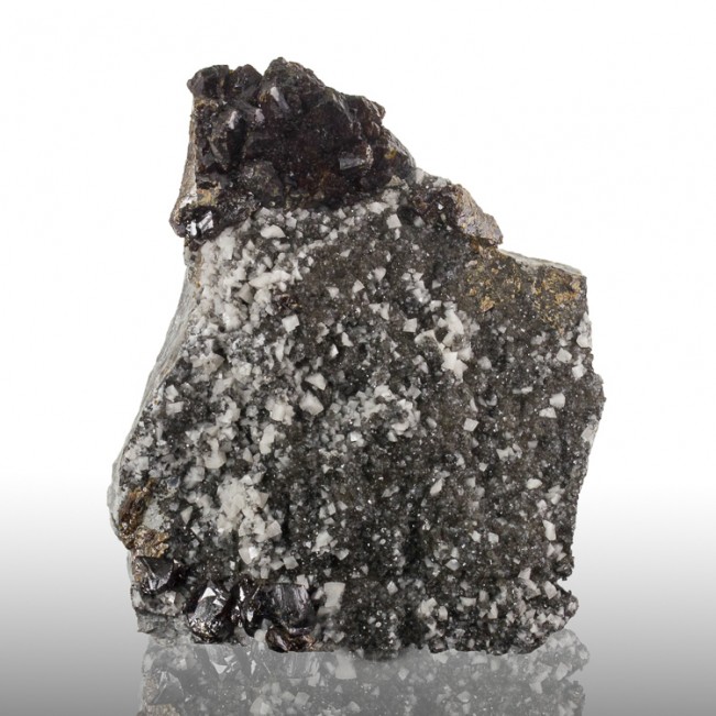 5.5" Shiny Brown SPHALERITE Crystals to .7" on Dolomite+Quartz Missouri for sale