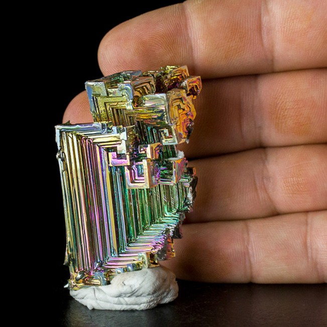 2.3" Deeply Hoppered BISMUTH Crystals Flashy Flamboyant Rainbow Colors for sale