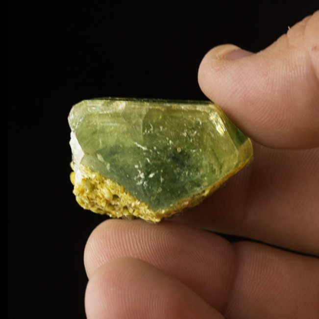 1.4" Gemmy Zoned Yellow-Green APATITE Crystal DblTerminated Panasquiera for sale