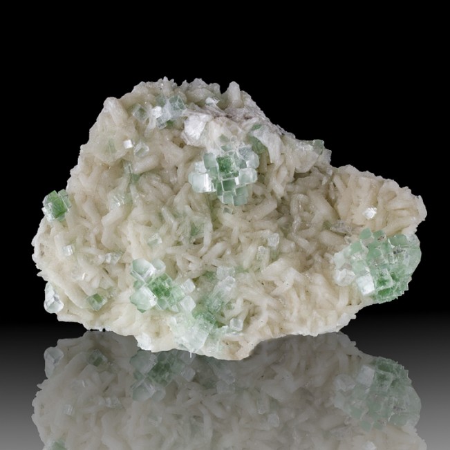 5.1" MultipleMounds ofGreen DISCO BALL APOPHYLLITE +WhiteStilbite India for sale