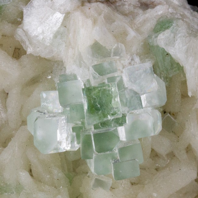 5.1" MultipleMounds ofGreen DISCO BALL APOPHYLLITE +WhiteStilbite India for sale