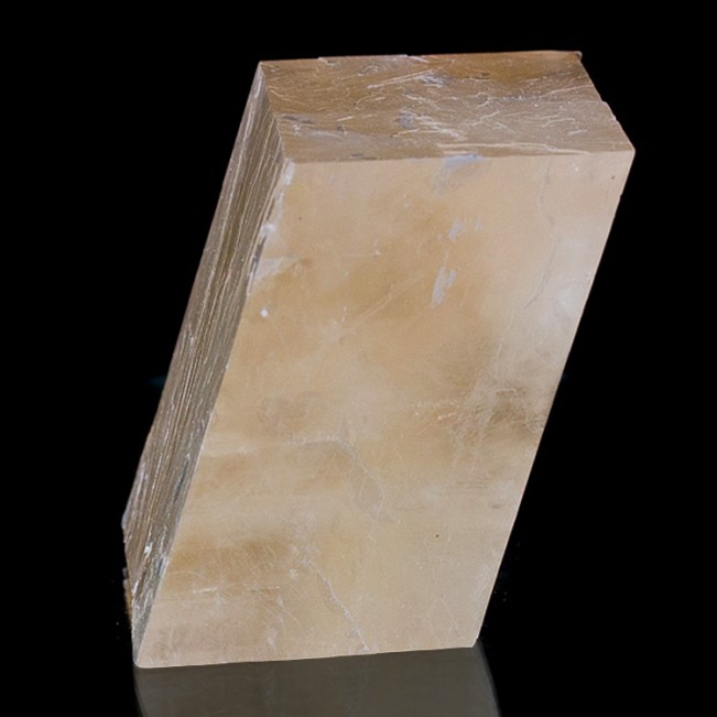 4.4" YellowPink ICELAND SPAR Gemmy Calcite Rhomb Dbl Refracting Mexico for sale