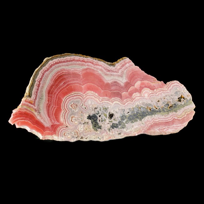 6.1" 214g BullsEye Red-Pink-White RHODOCHROSITE PolishedSlice Argentina for sale