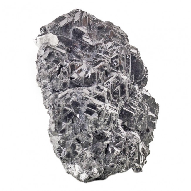 2.4" Bright Silver Gray GALENA Rare Flat Triangular Crystals Bulgaria for sale