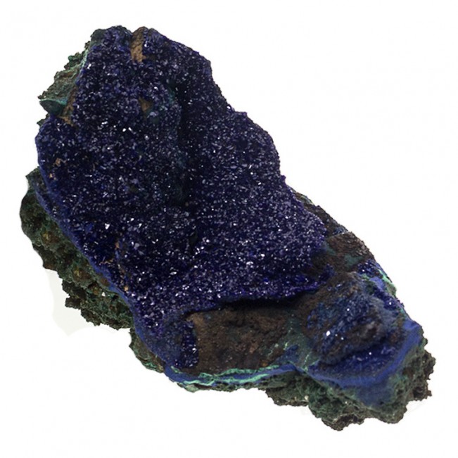 3.4" Sparkly Twinkly Crystals of Dark Blue AZURITE w/Malachite China for sale