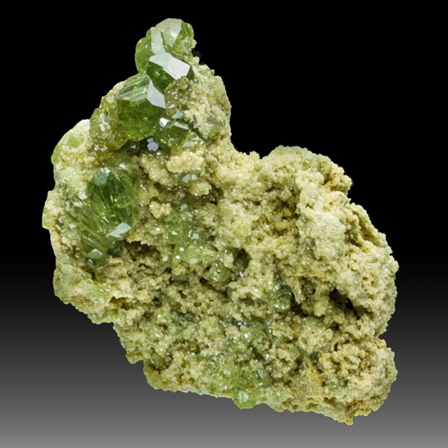1.7" Gem Green DEMANTOID GARNET Shiny WetLook Crystals to7mm Madagascar for sale