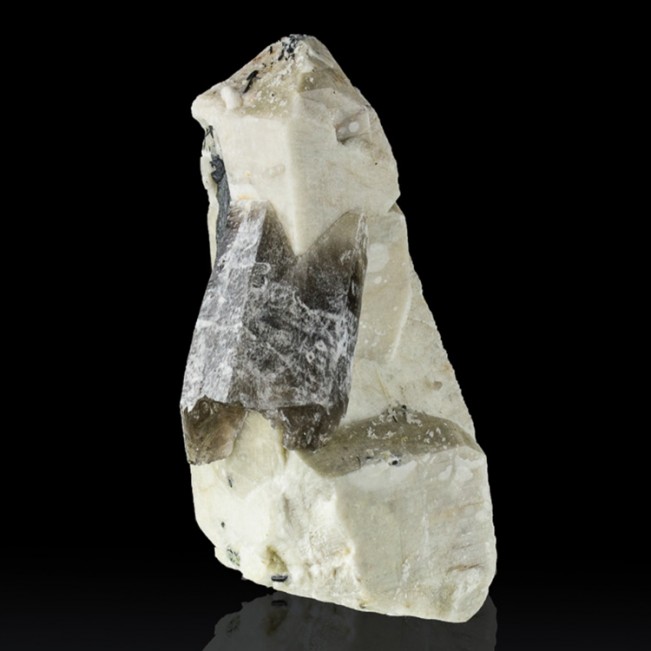 4.6" Ash White MICROCLINE Baveno Twin Crystals w/Aegerine+Quartz Malawi for sale
