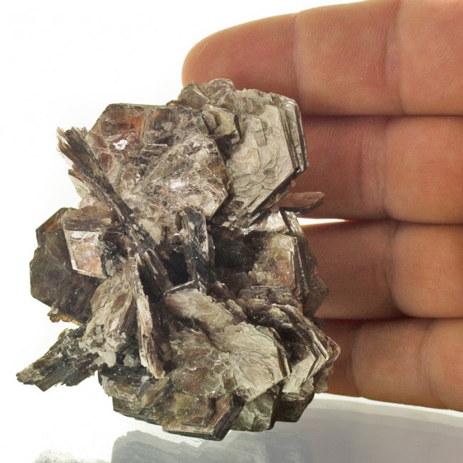 3.2" Flashy Gleaming Silver MUSCOVITE Crystal Books Pocket Mica Brazil for sale