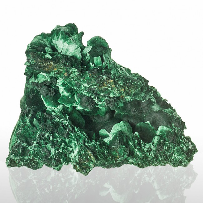 3.8" Rain Forest Green Sleek Silky FIBROUS MALACHITE Crystals Congo for sale