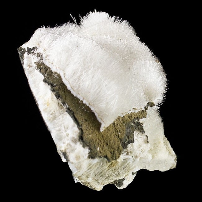 4.2" AcicularBalls of NATROLITE ClearWhite Crystals onBasalt Washington for sale