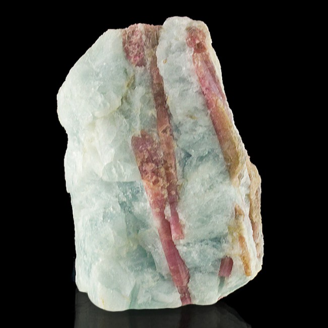 3.2" Rich PINK TOURMALINE Lovely Lustrous Crystals in Aquamarine Brazil for sale