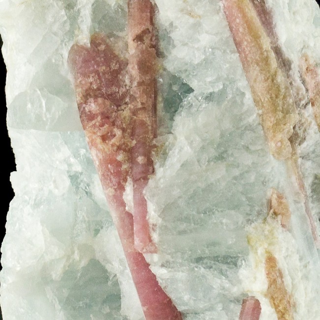 3.2" Rich PINK TOURMALINE Lovely Lustrous Crystals in Aquamarine Brazil for sale