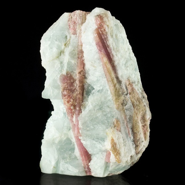 3.2" Rich PINK TOURMALINE Lovely Lustrous Crystals in Aquamarine Brazil for sale