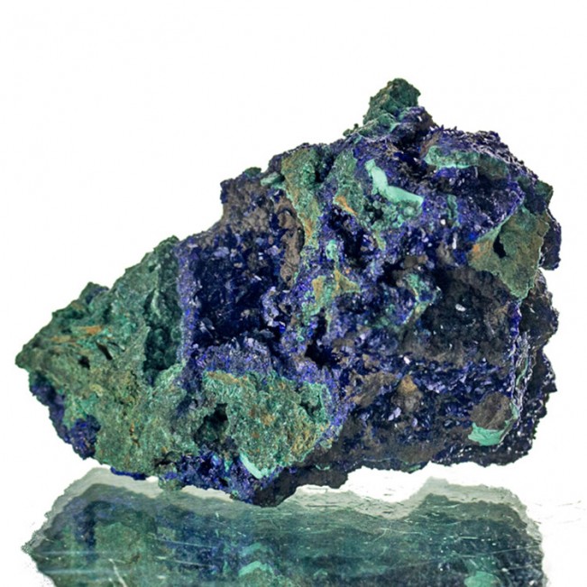 2.7" Sparkling Navy Blue AZURITE Crystals w/Rich Green Malachite China for sale