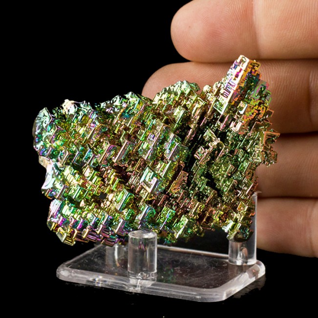 2.6" Flamboyant Flashing Rainbow BISMUTH SharpHoppered Crystals Germany for sale