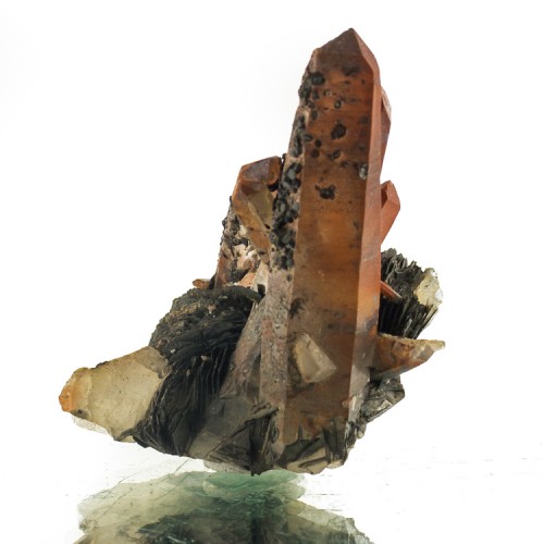 2.7" RED QUARTZ Crystals Sticking Up Out of F...