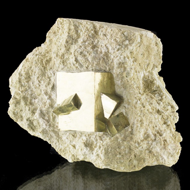 4.2" Matrix Piece with Near-Perfect Sharp PYRITE Crystals Navajun Spain for sale
