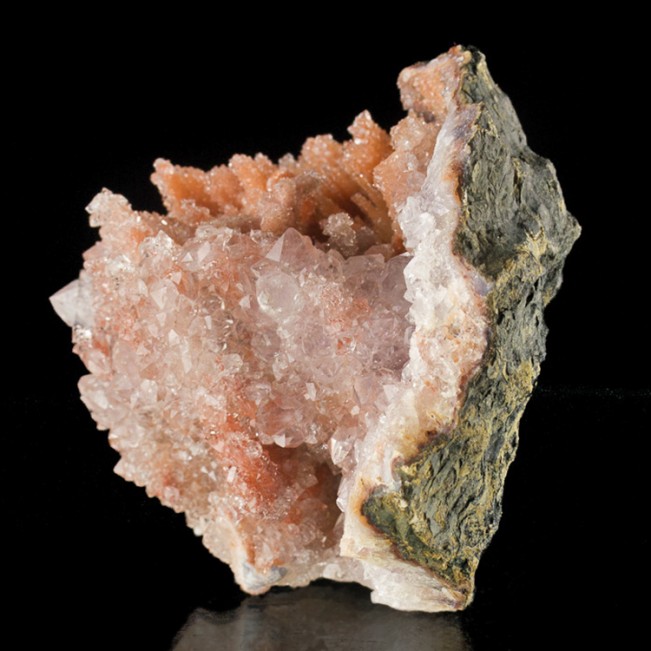 3.1" STALACTITE GEODE Half w/ClearSparkly DRUZY QUARTZ Crystals Morocco for sale