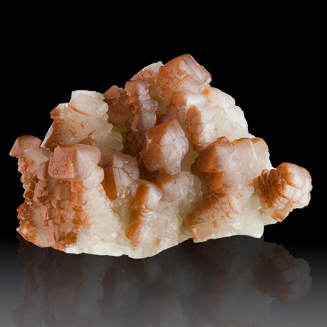 6.1" Red & White CALCITE Pagodas of Lustrous Colorful Crystals China for sale