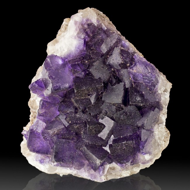 5.2" Purple Violet Cubic FLUORITE Sharp Crystals to 1" Muzquiz Mexico for sale