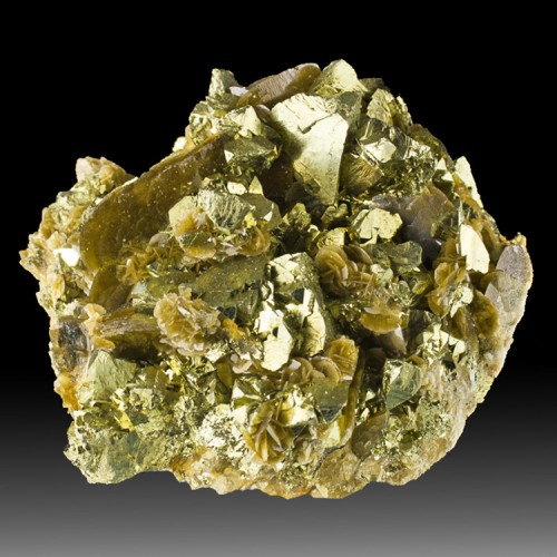 4.1" Flashy Gold CHALCOPYRITE Crystals w/Choc...