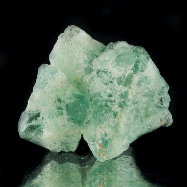 1.5" Octahedral GREEN FLUORITE Sharp Gemmy Crystals in Cluster Pakistan for sale