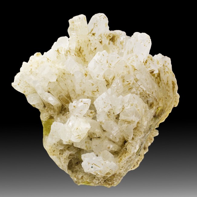 3.2" SharpWhite CELESITE Terminated Crystals to.8"w/Yellow SULFUR Italy for sale