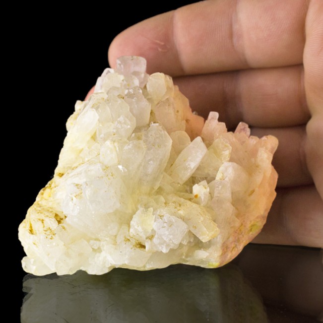 3.2" SharpWhite CELESITE Terminated Crystals to.8"w/Yellow SULFUR Italy for sale