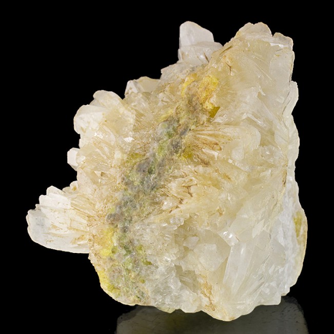 3.2" SharpWhite CELESITE Terminated Crystals to.8"w/Yellow SULFUR Italy for sale