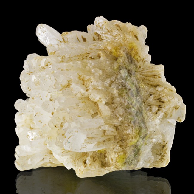 3.2" SharpWhite CELESITE Terminated Crystals to.8"w/Yellow SULFUR Italy for sale