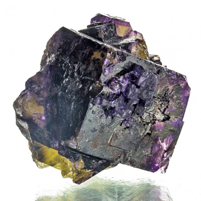 2.6" Classic Yellow&Purple FLUORITE Sharp Smooth Cubic Crystal Illinois for sale