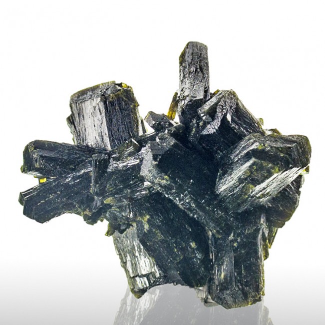 2.2" Dark Olive Green EPIDOTE Crystals to 1.7" w/Wet-Look Luster Mali for sale