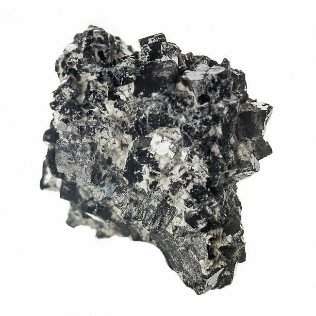 1.6" Brilliant Metallic CUBIC MAGNETITE Crystals to 8mm Balmat NY 1993 for sale