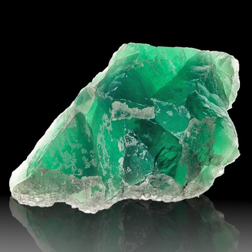 6.1" Jelly Bean Green Octahedral FLUORITE Cry...