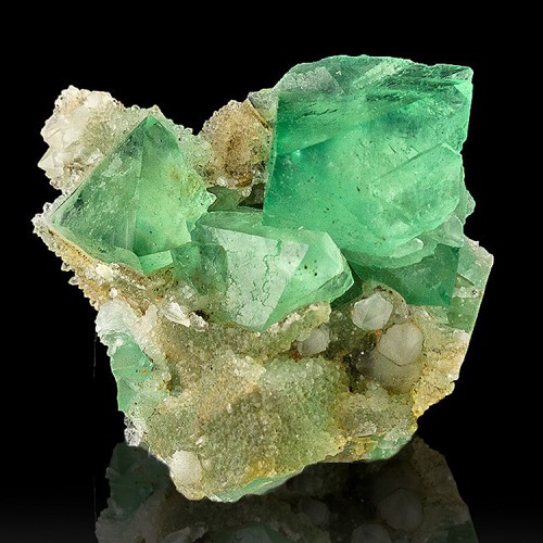 2.4" GREEN FLUORITE Octahedral Crystals to 1....