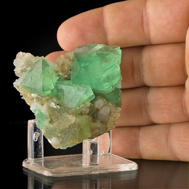 2.4" GREEN FLUORITE Octahedral Crystals to 1.2" JellyBeanGreen S.Africa for sale